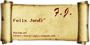 Felix Jenő névjegykártya